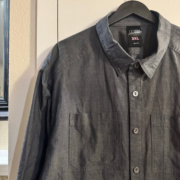 Triple Aught Design Made in USA Charcoal LS Button Down Shirt Men’s Sz 3XL Metal - Picture 3 of 7